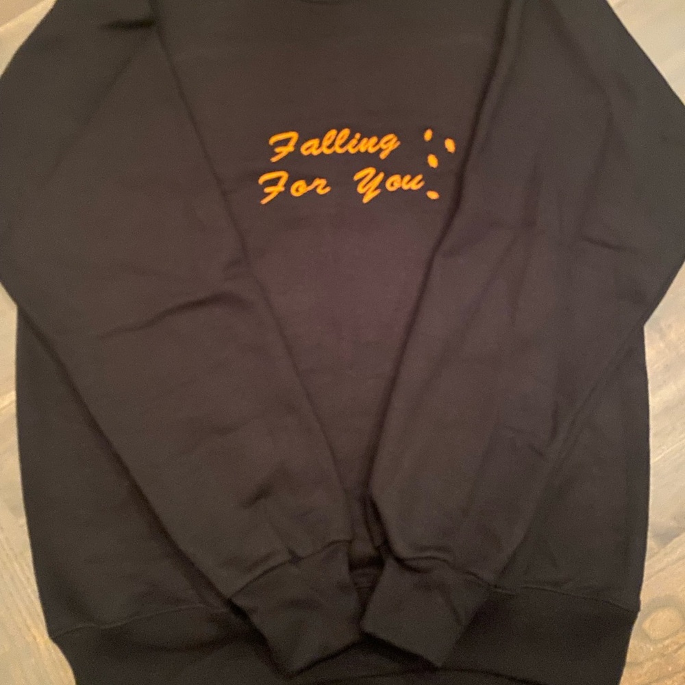Embroidered Fall Crewneck Sweatshirt. Sizes available S, M. L, and XL.